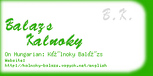 balazs kalnoky business card